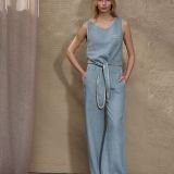 Melsva lininė palaidinė su užrišamu mazgu