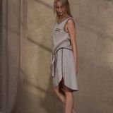 Natūrali lininė palaidinė su užrišamu mazgu