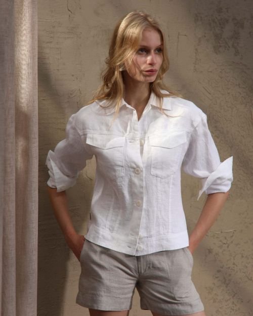 100% Lininis baltas švarkelis