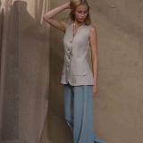 Natūralaus lino prailginta liemenė