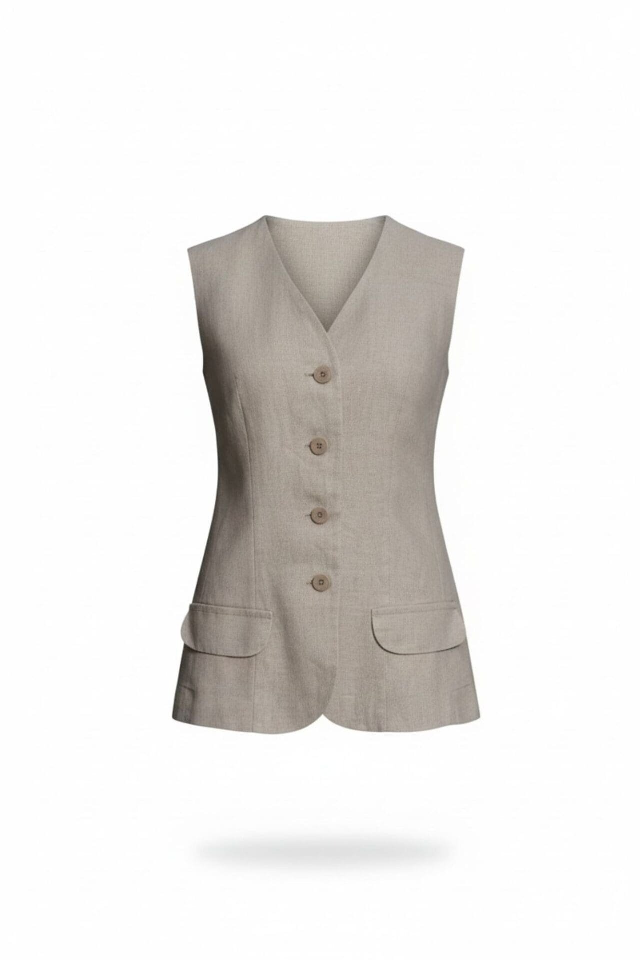 Natūralaus lino prailginta liemenė