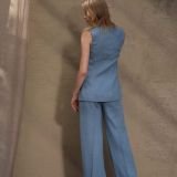 Blue Shadow natūralaus lino prailginta liemenė