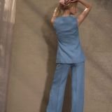 Blue Shadow natūralaus lino prailginta liemenė