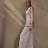 Natūralaus lino prailginta liemenuota liemenė