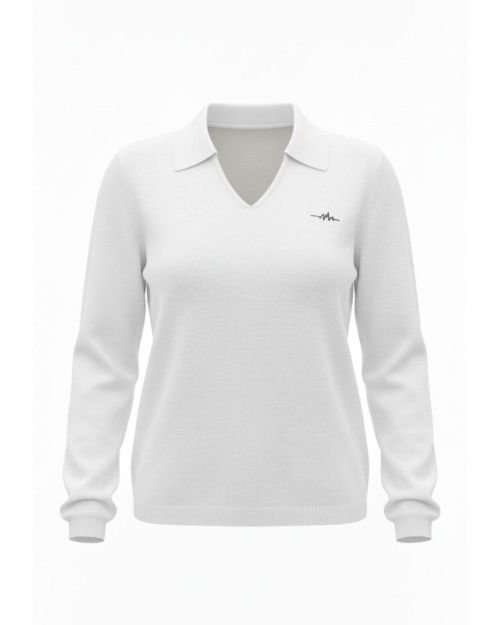 Baltas klasikinis kašmyro megztukas