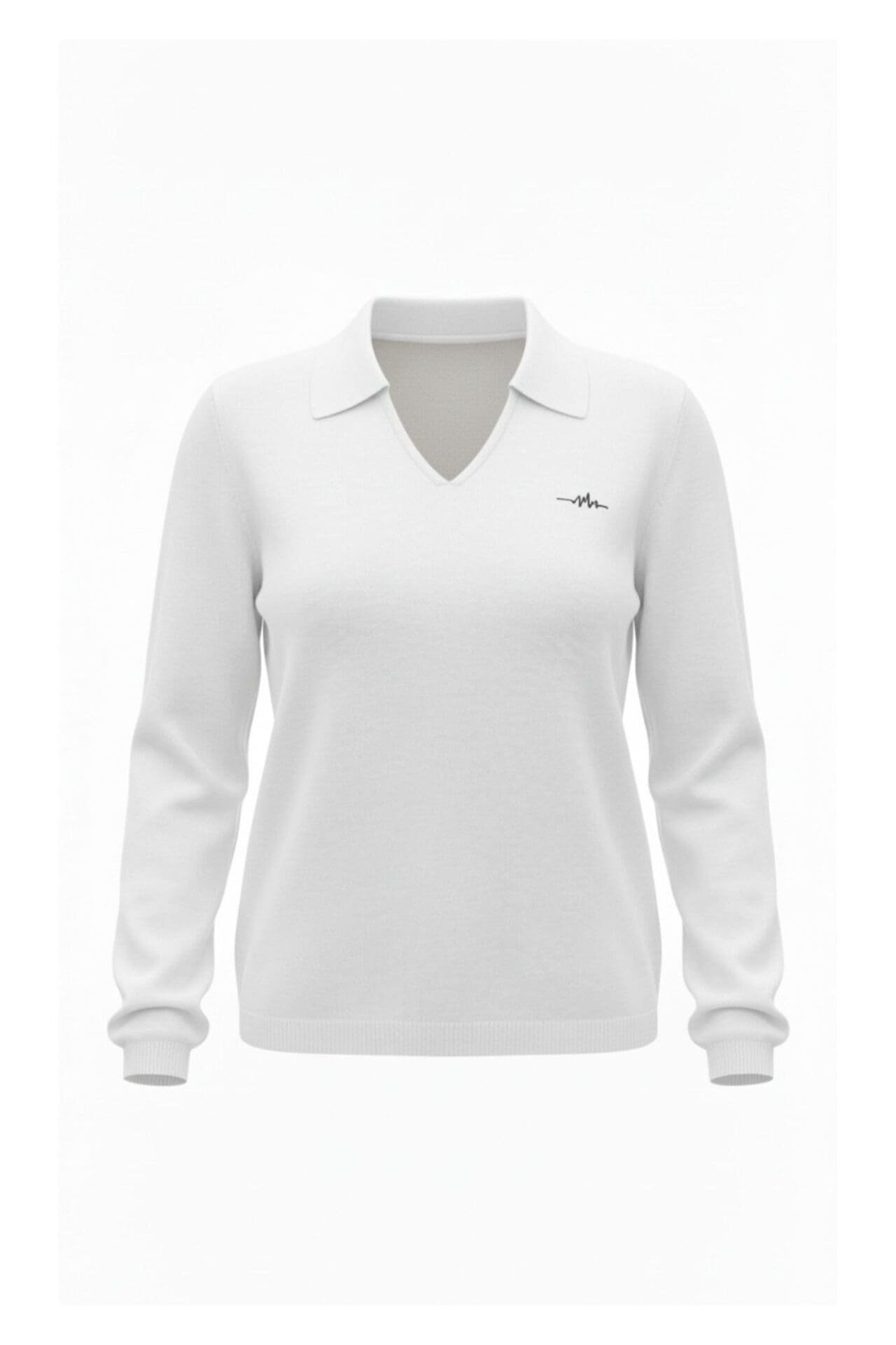 Baltas klasikinis kašmyro megztukas