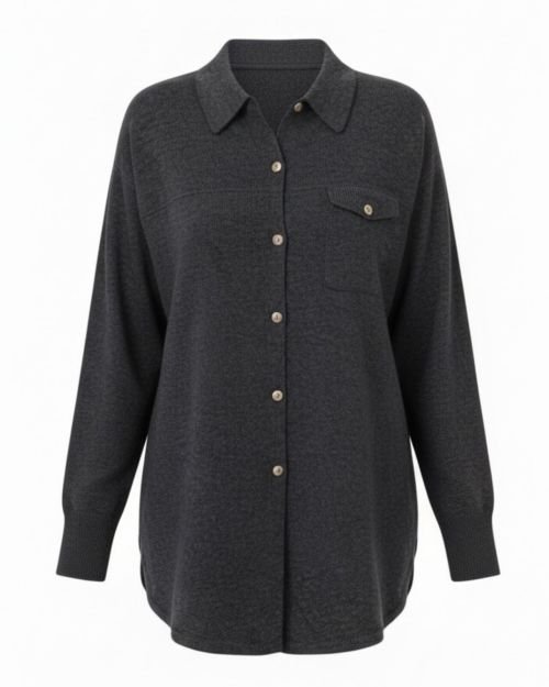 Pilki megzto kašmyro marškinukai